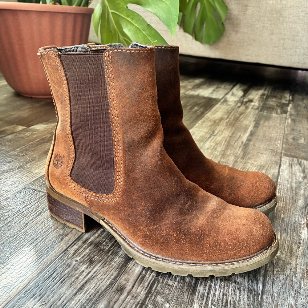 Timberland Brown Suede Chelsea Boot Size 7W